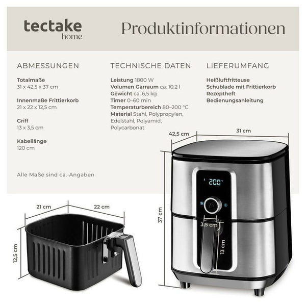 Heissluftfritteuse Ben 10,2 l