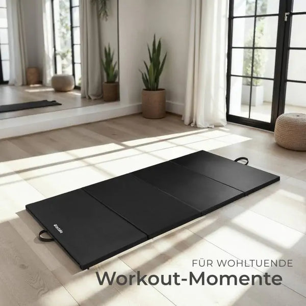 Gymnastikmatte klappbar und erweiterbar schwarz 240 x 120 x 5 cm