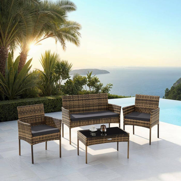 Rattan Gartenset Palese natur