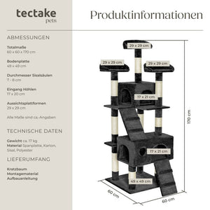 Kratzbaum Mogli 170cm schwarz
