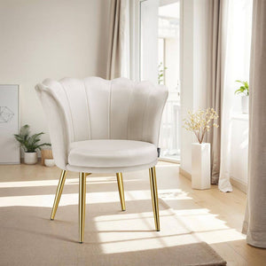 Sessel Stella Samt creme/gold
