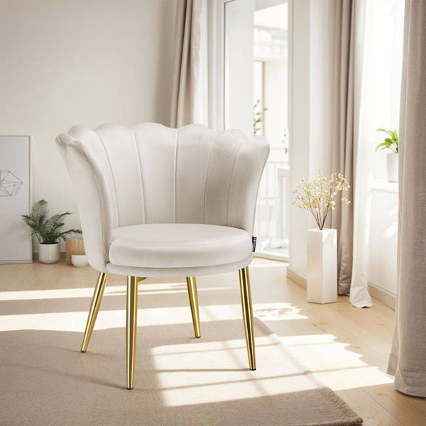 Sessel Stella Samt creme/gold