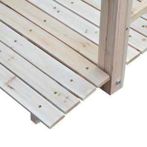 Gartenbrücke Holzbrücke Teichbrücke Zierbrücke mit Geländer bis 180 kg Tannenholz Natur