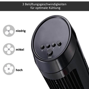 Turmventilator Säulenventilator 45 W 3 Belüftungsstufen 70° Oszillation ABS