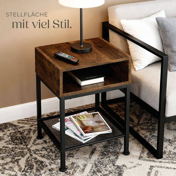 Nachttisch Harlow 40,5x40,5x52,5cm Industrial dunkelbraun