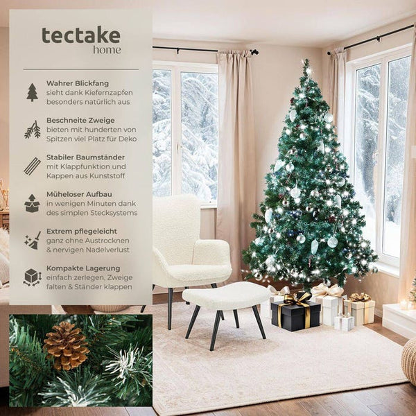 Künstlicher Weihnachtsbaum mit Zapfen, 180 cm