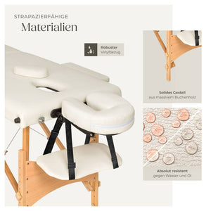 Lettino da massaggio a 2 zone con imbottitura da 5 cm, beige