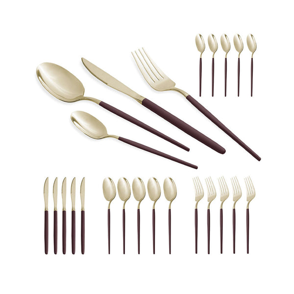 Berlinger Haus 24 teiliges Besteckset bordeaux/champagne Leonardo Collection