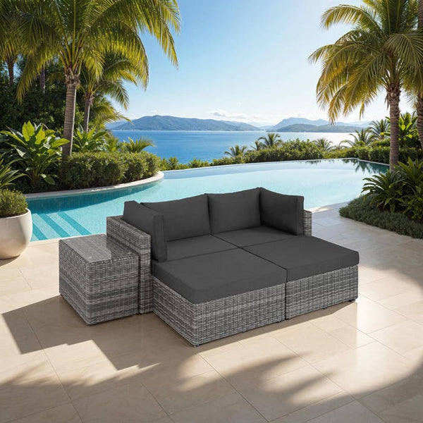 Rattan Lounge San Domino hellgrau/dunkelgrau