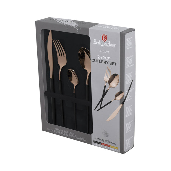 Berlinger Haus 24 teiliges Besteckset black/rose-gold Matte Black Collection