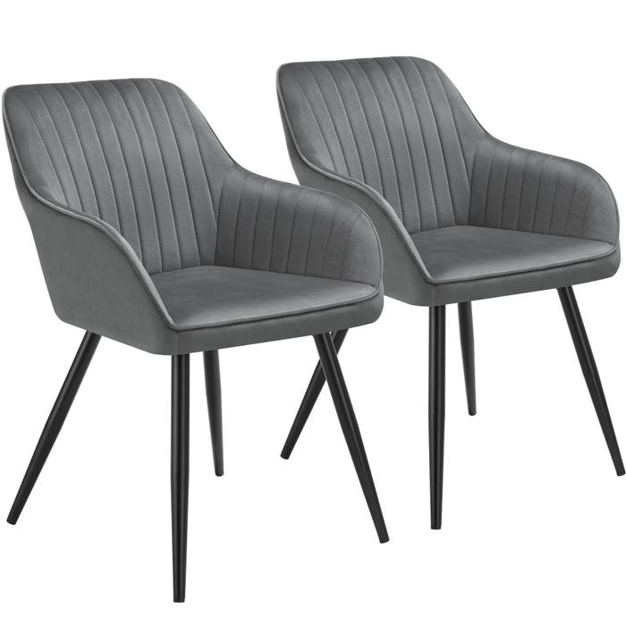 Esszimmerstuhl Marilyn grau/schwarz 2er Set