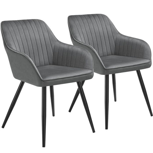 Esszimmerstuhl Marilyn grau/schwarz 2er Set