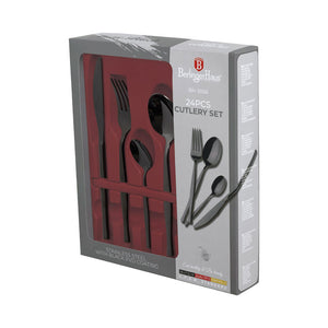 Berlinger Haus 24 teiliges Besteckset breit Matte Black Collection