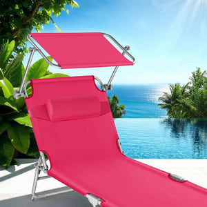 2er Set Gartenliege Chloé pink