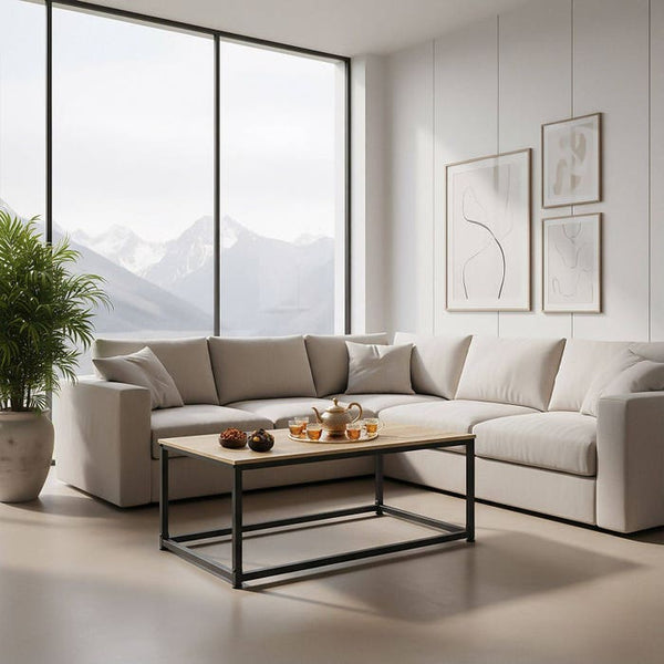 Couchtisch Lynch Industrial Holz hell, Eiche Sonoma