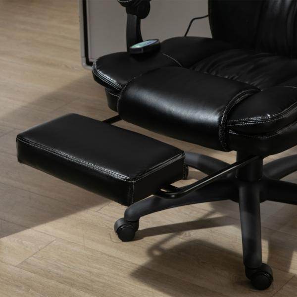 Bürostuhl Anhebbar Kopfstütze Vibration Kopfstütze Massagefunktion Liegefunktion Schwarz