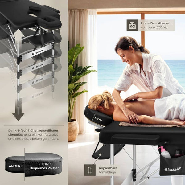 3 Zonen Massageliege Ko Tao schwarz