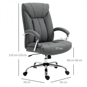 Bürostuhl mit Wippfunktion ergonomischer Stuhl höhenverstellbarer Drehstuhl Nylon Grau