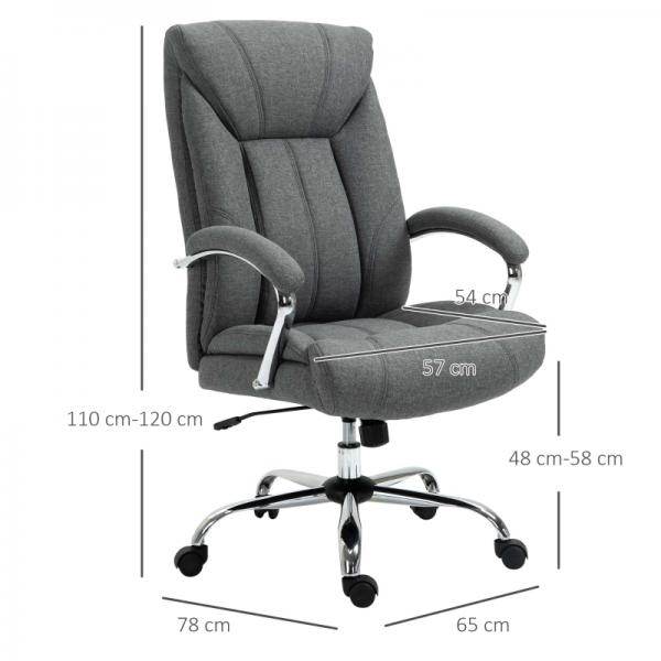 Bürostuhl mit Wippfunktion ergonomischer Stuhl höhenverstellbarer Drehstuhl Nylon Grau