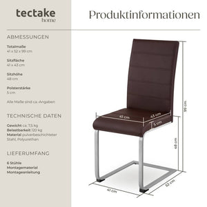 6 Esszimmerstühle Schwingstühle braun