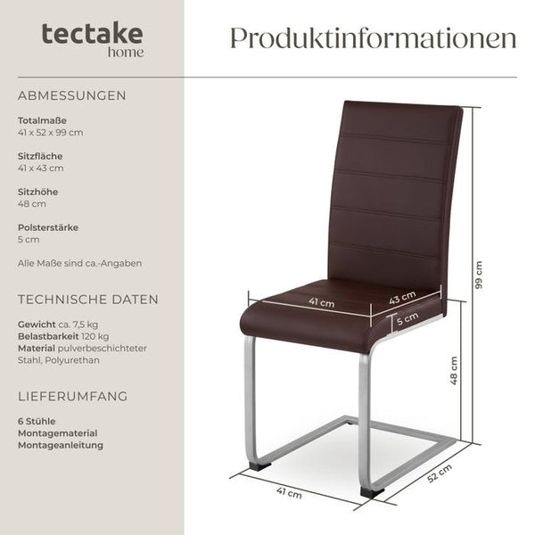 6 Esszimmerstühle Schwingstühle braun
