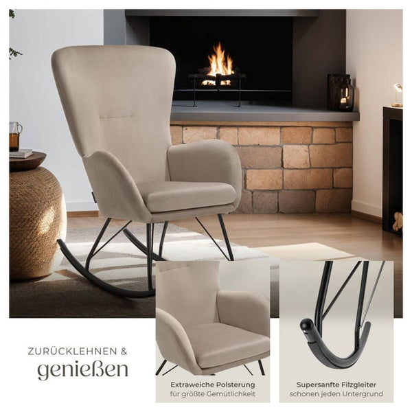 Schaukelstuhl Swing schwarz/beige