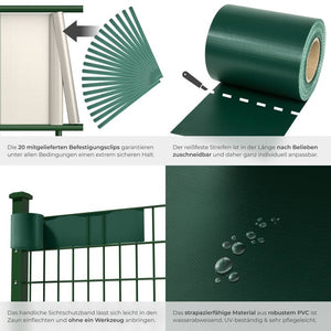 PVC privacy screen film, green, 35m