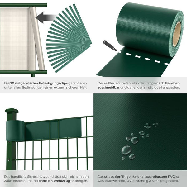 PVC privacy screen film, green, 35m