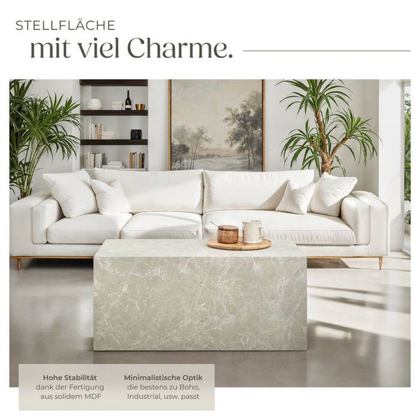 Couchtisch Lasley Travertin Optik 90 x 50 x 40 cm
