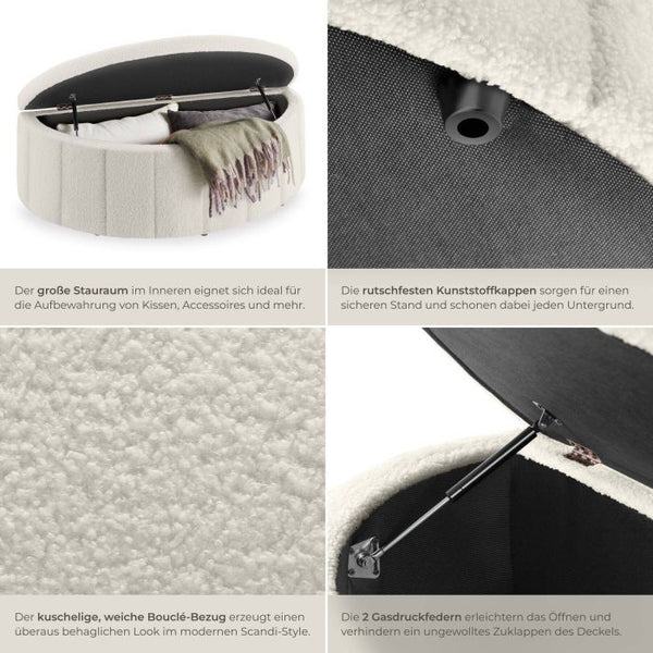 Polsterbank Moon Bouclé creme