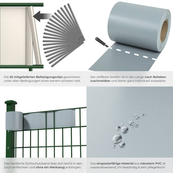 PVC privacy film, grey, 35m