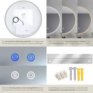 Runder LED Badezimmerspiegel Aurora