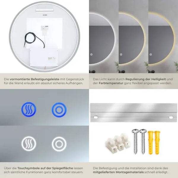 Runder LED Badezimmerspiegel Aurora