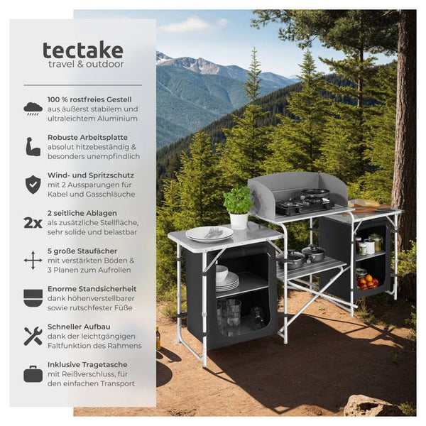Camping kitchen 172x52x104cm black