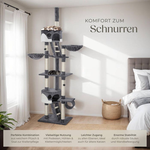Kratzbaum Hansi 260cm, grau/weiss