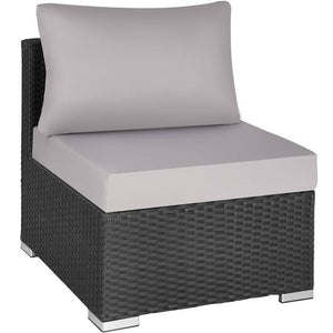 Rattan Lounge mit Aluminiumgestell San Marino schwarz