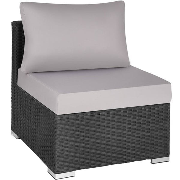 Rattan Lounge mit Aluminiumgestell San Marino schwarz