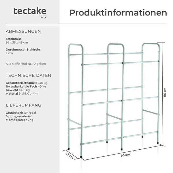 Getränkekistenregal für 6 Getränkekisten