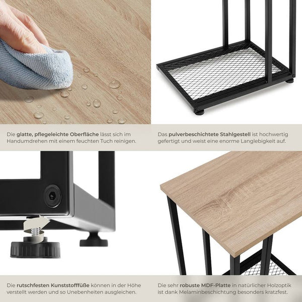 Beistelltisch Eton Industrial Holz hell, Eiche Sonoma