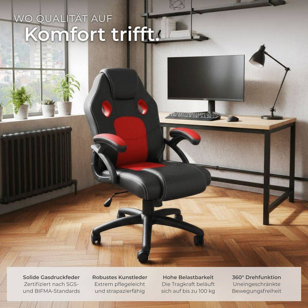 Mike office chair, black/red