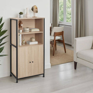 Highboard Doncaster Industrial Holz hell, Eiche Sonoma