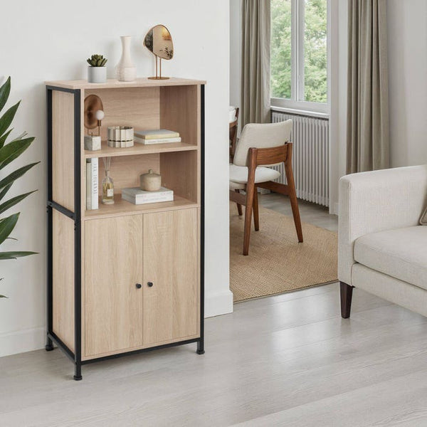 Highboard Doncaster Industrial Holz hell, Eiche Sonoma