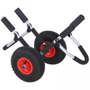 Kanuwagen Kajakwagen Surfwagen klappbar gepolstert PU-Reifen Alu Silber bis 45 kg