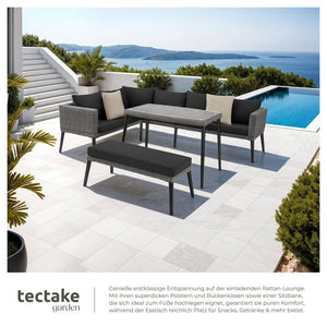 Aluminium Rattan Lounge Lounge Pula grau