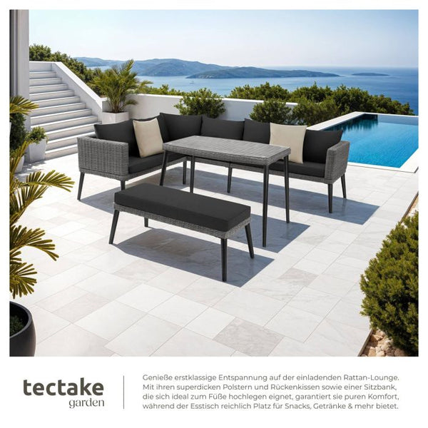 Aluminium Rattan Lounge Lounge Pula grau