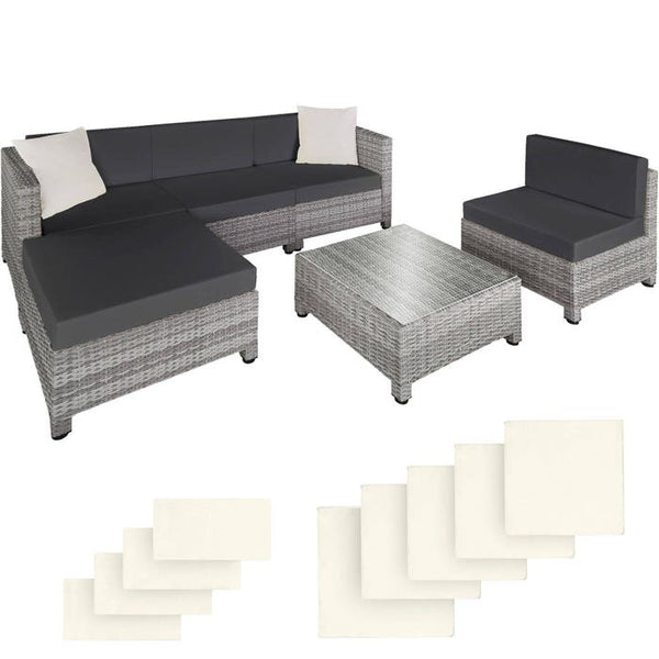 Aluminium Rattan Lounge hellgrau