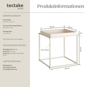 Beistelltisch Cambridge Stahl creme