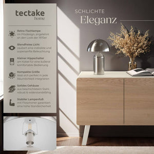Retro-Tischlampe Altea Nickel matt