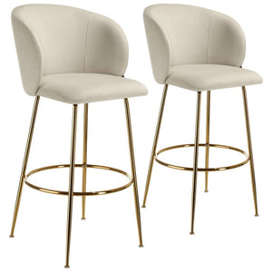Sedia da bar Luana crema/oro set da 2 