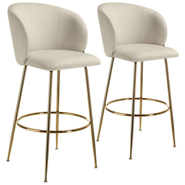 Sedia da bar Luana crema/oro set da 2 